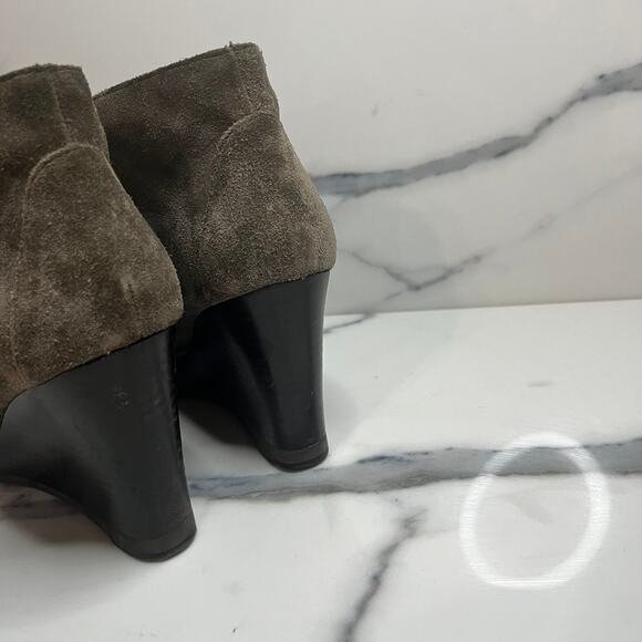 Franco Sarto | Women's Classic Brown Suede Lace Up Wedge Heel Weston Boots Sz 8 - Picture 4 of 7